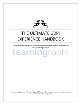 The Ultimate Gdpi Experience Handbook