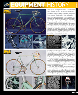 EQUIPMENT History Equipment Fifty Years Have Passed Since Fausto Coppi 1949 First Claimed Victory in the Tour De France