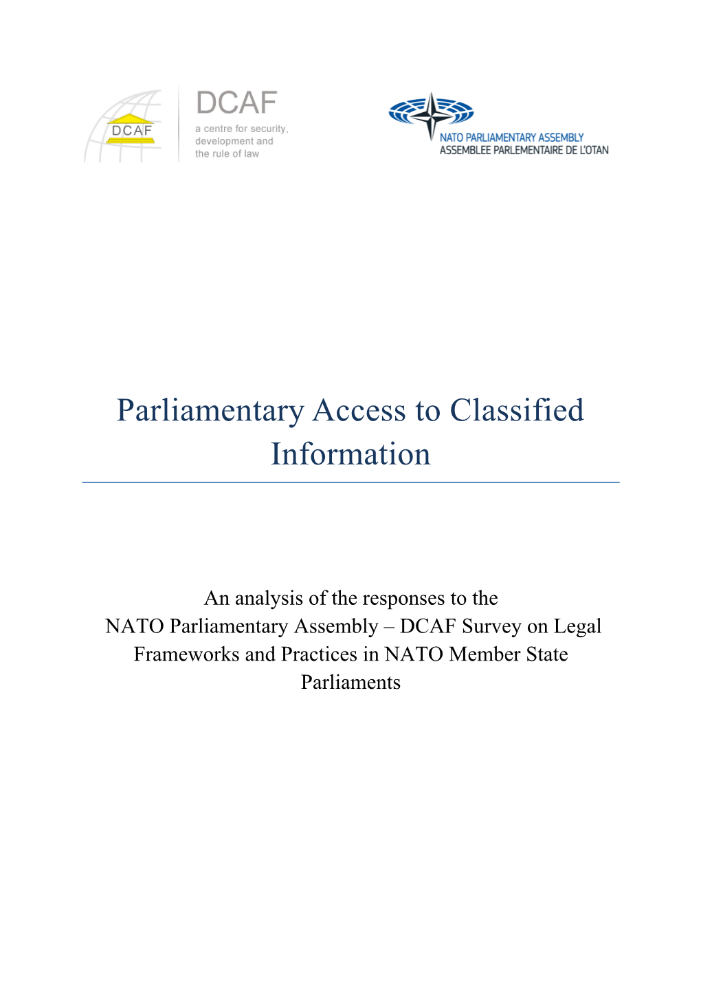 Parliamentary Access to Classified Information