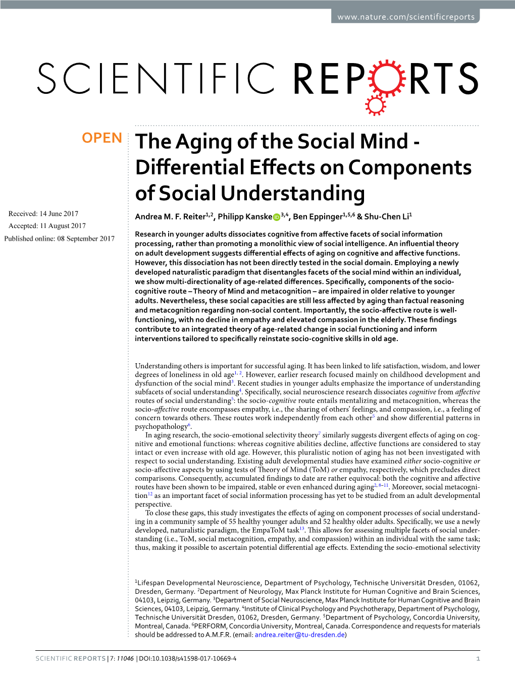 Differential Effects on Components of Social Understanding