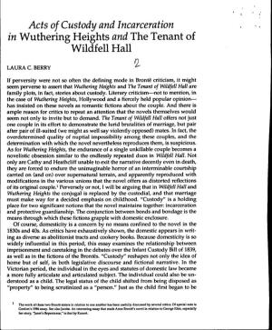 In Wuthering Heights and the Tenant of Wildf Ell Hall