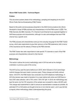 Ofcom PSB Tracker 2019 – Technical Report