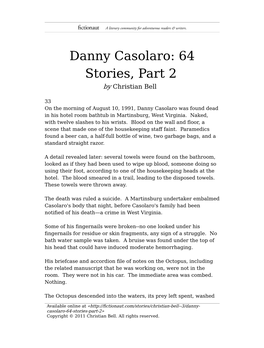 Danny Casolaro: 64 Stories, Part 2 by Christian Bell