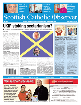 UKIP Stoking Sectarianism? I Ex-Senior Member Accuses Party of Using Religious Hatred in Scottish Elections by Ian Dunn