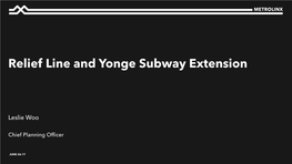 Relief Line and Yonge Subway Extension