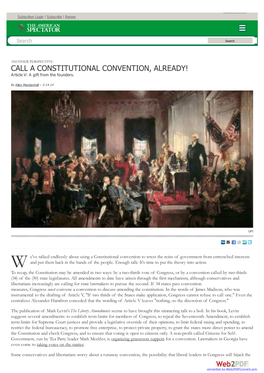 Call a Constitutional Convention, Already! | The