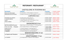 RISTORANTI / RESTAURANT CASTIGLIONE in TEVERINA 6Km