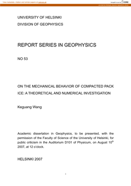 On the Mechanical Behavior of Compacted Pack Ice: a Theoretical and Numerical Investigation