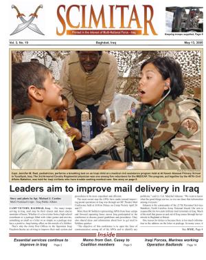 Leaders Aim to Improve Mail Delivery in Iraq Procedures to Be More Expedient and Efficient