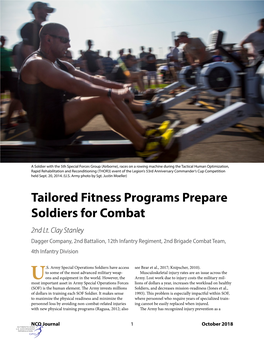 Tailored Fitness Programs Prepare Soldiers for Combat 2Nd Lt