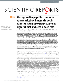 Glucagon-Like Peptide-1 Reduces Pancreatic Β-Cell Mass Through