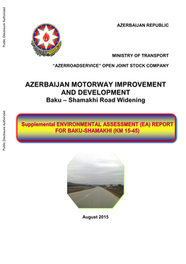 Azerbaijan Motorway Improvement and Development