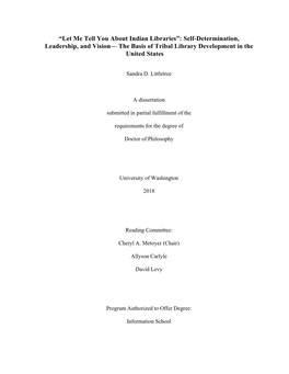 The Basis of Tribal Library Development in the United States