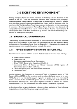 Final Akyem EIS 18 Nov 2008 Text Sec 3 Existing Environment