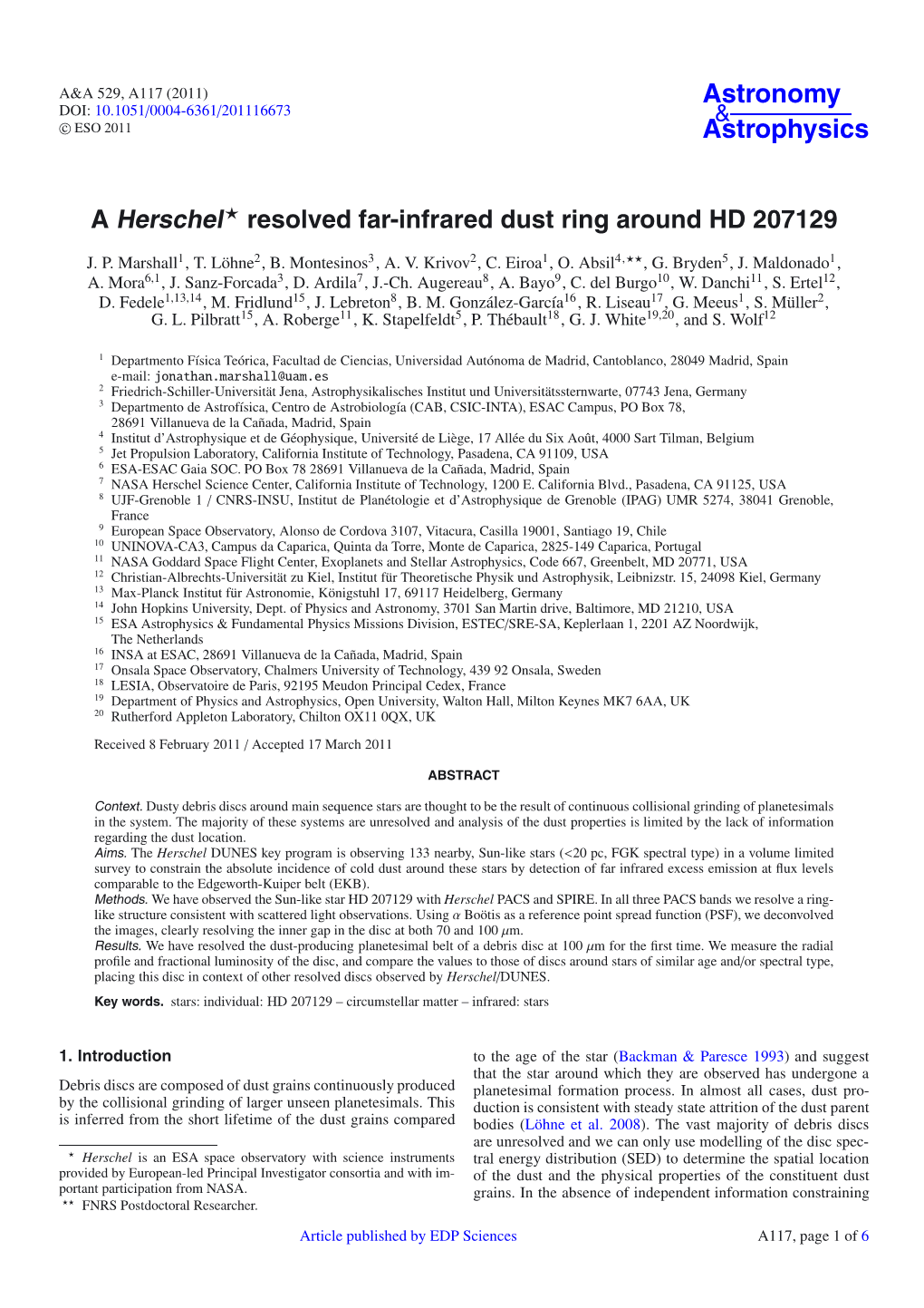 A Herschel⋆ Resolved Far-Infrared Dust