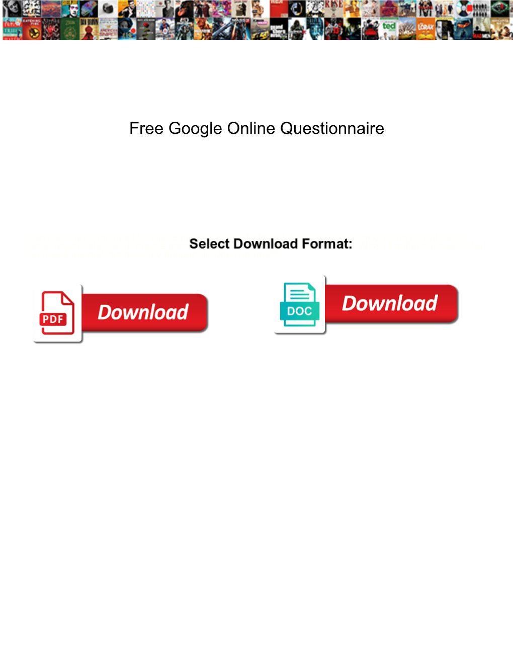 Free Google Online Questionnaire