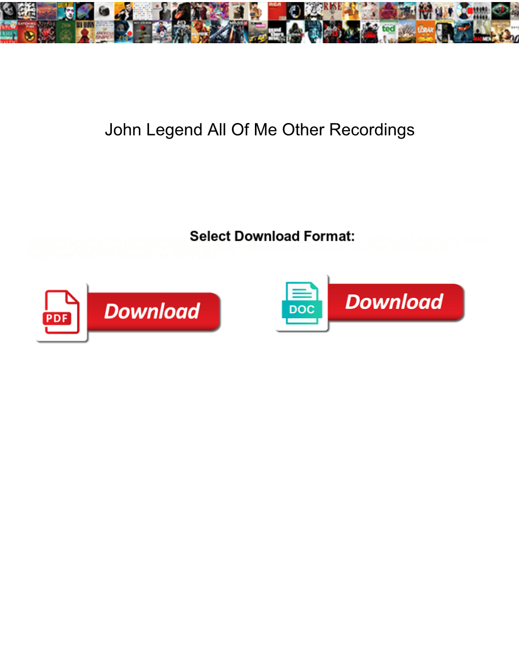 John Legend All of Me Other Recordings