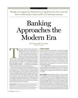 Banking Approaches the Modern Era