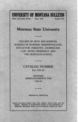 Course Catalog, 1939-1940