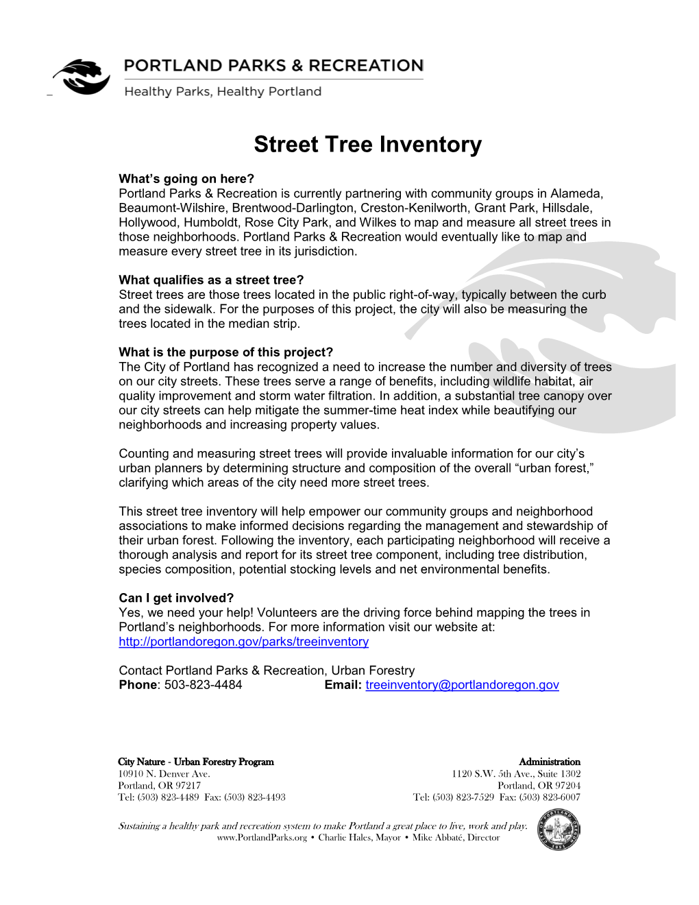 Street Tree Inventory