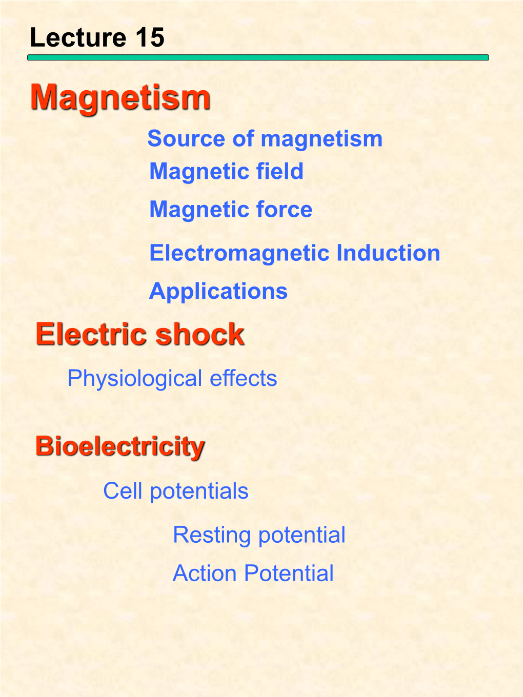 Magnetism & Electricity