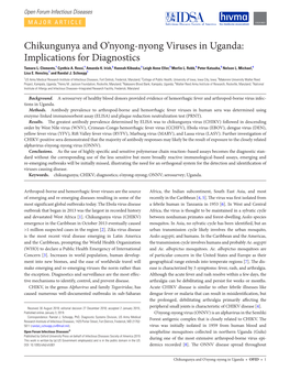 Chikungunya and O'nyong-Nyong Viruses in Uganda: Implications For