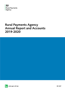 Rural Payments Agency Annual Report and Accounts 2019-2020 HC 427