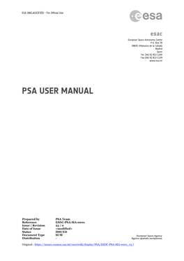 Psa User Manual