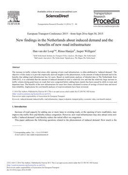 New Findings in the Netherlands About Induced Demand and the Benefits of New Road Infrastructure