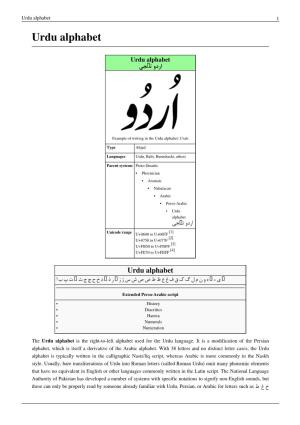 Urdu Alphabet 1 Urdu Alphabet