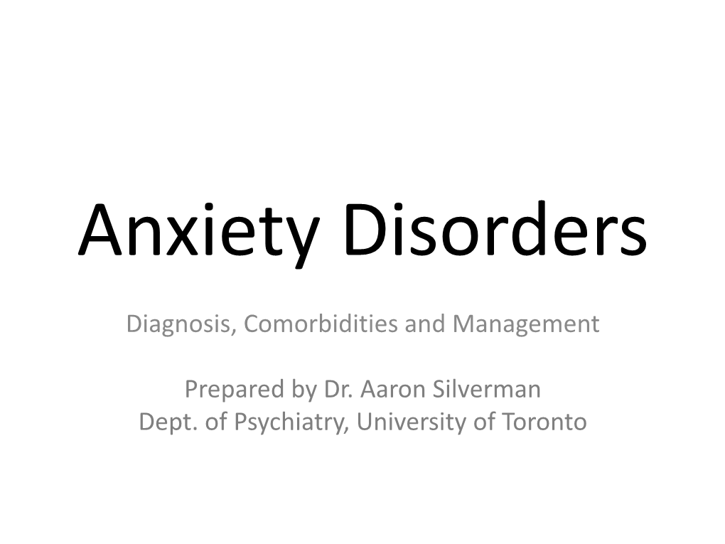 Anxiety Disorders