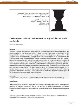 The Europeanization of the Romanian Society and the Tendential Modernity