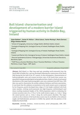Characterisation and Development of a Modern Barrier Island Triggered by Human Activity in Dublin Bay, Ireland