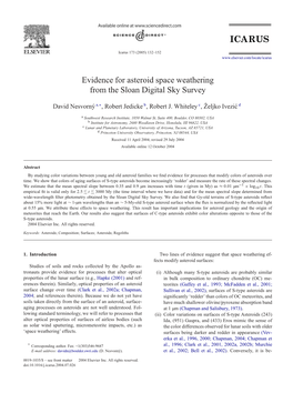 Evidence for Asteroid Space Weathering from the Sloan Digital Sky Survey