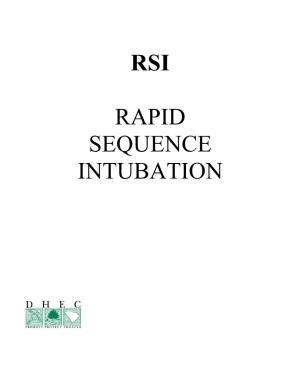 Rsi Rapid Sequence Intubation