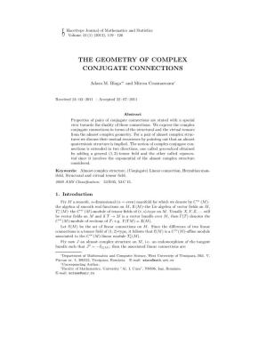 The Geometry of Complex Conjugate Connections