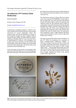 An Unknown 19Th Century Clyde Herbarium