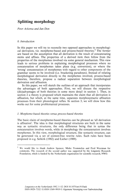 Splitting Morphology