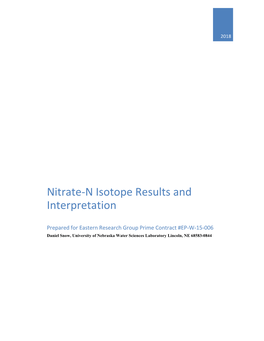 Nitrate-N Isotope Results and Interpretation