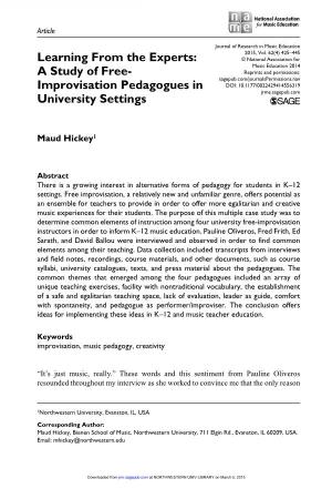 A Study of Free- Improvisation Pedagogues in University Settings