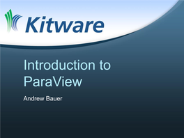Introduction to Paraview
