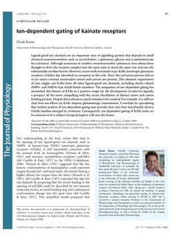 Ion-Dependent Gating of Kainate Receptors