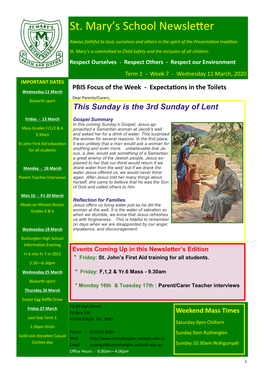 St. Mary's School Newsletter