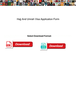 Hajj and Umrah Visa Application Form