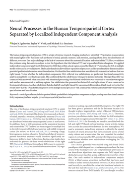 Neural Processes in the Human Temporoparietal Cortex Separated by Localized Independent Component Analysis
