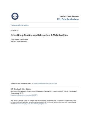 Cross-Group Relationship Satisfaction: a Meta-Analysis