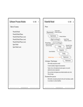 Software Process Models Waterfall Model