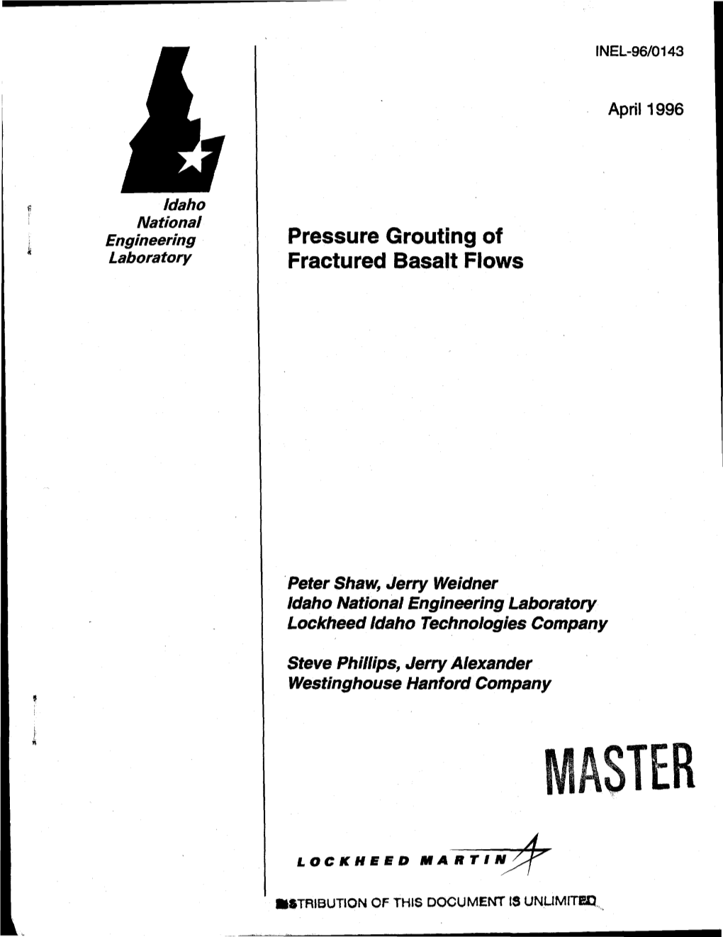 Pressure Grouting of Fractured Basalt Flows