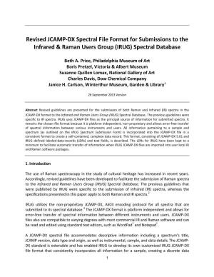 JCAMP-DX Format to the Infrared and Raman Users Group (IRUG) Spectral Database