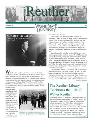 The Reuther Library Celebrates the Life of Walter Reuther